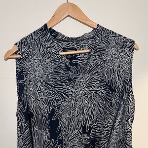 Sleeveless Floral Wrap Blouse